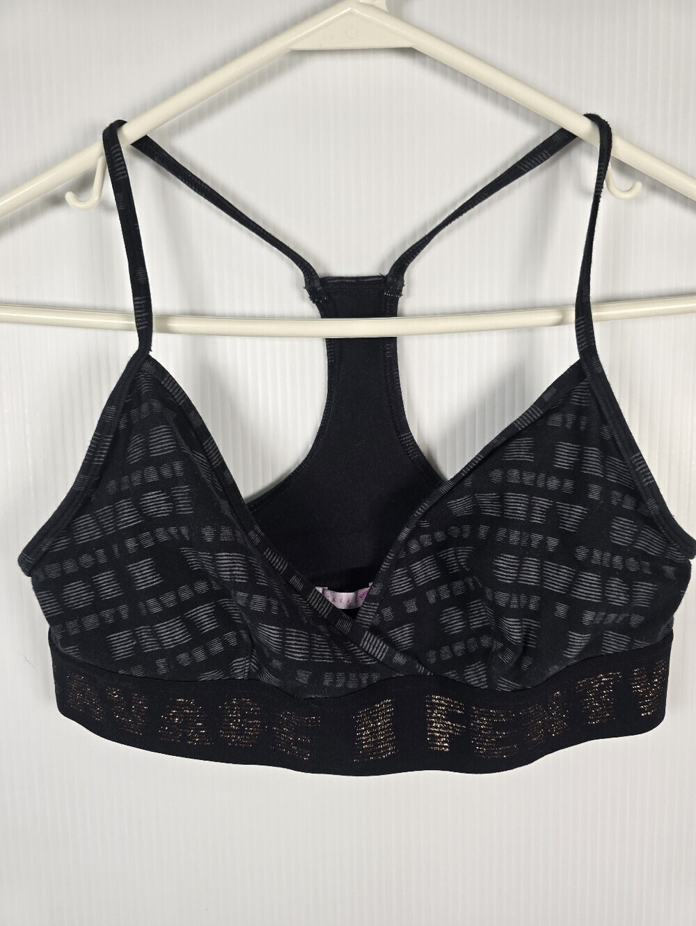 Savage Women's X Fenty Black Print Forever Savage Logo Bralette Size Small
